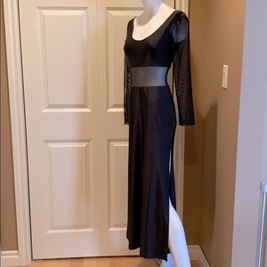 Satin and sheer sexy dress